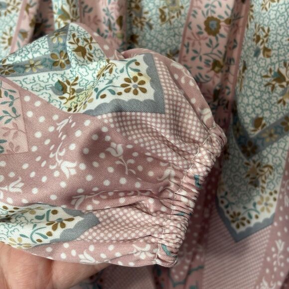 Vintage 70s Boho Floral On/Off-Shoulder Midi Dress Hippie Peasant Style SM/MD - Picture 5 of 7